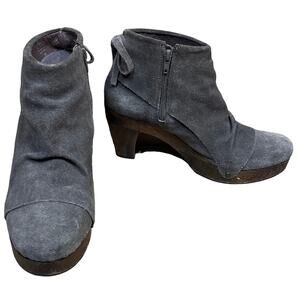 Matisse Gwen Brown Suede Wooden Heel Ankle Boots Booties SZ 9